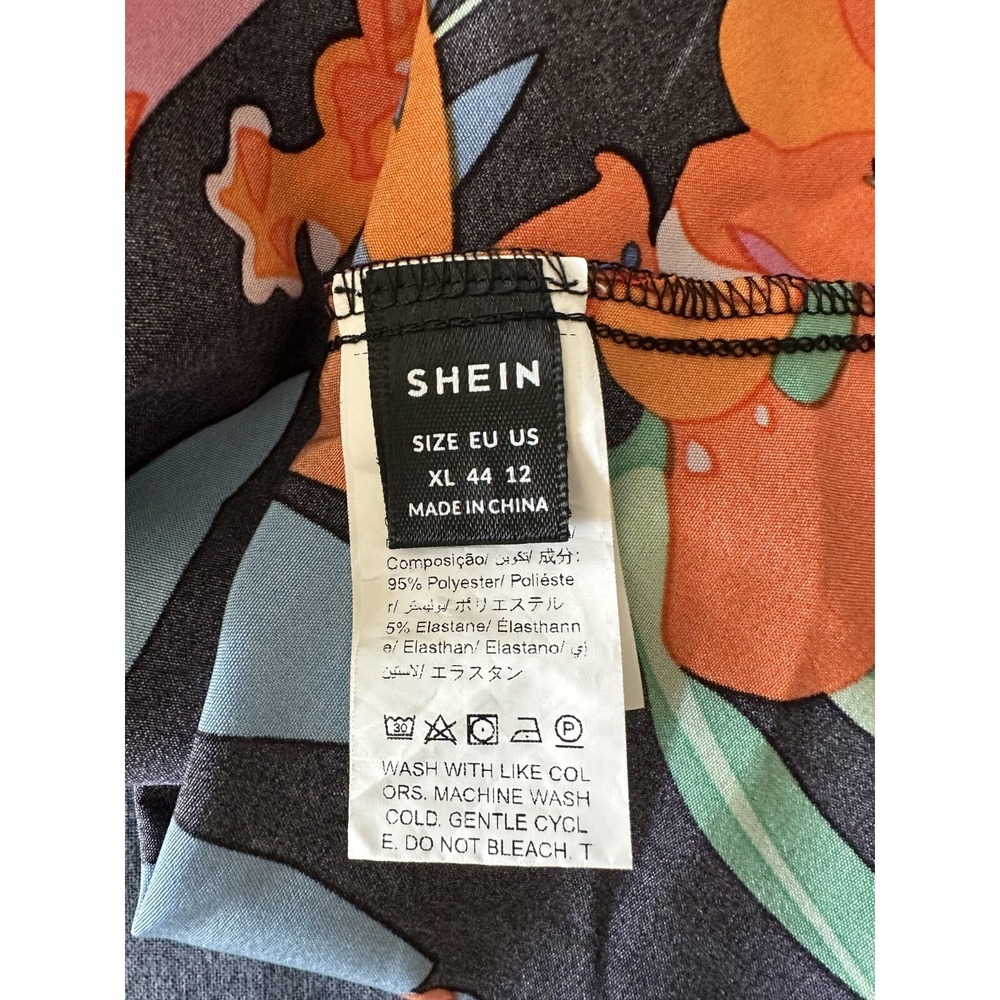 Shein‎ Allover Floral Print Mini Dress Size 12 Multicolor Strapless Vacation - Picture 5 of 7